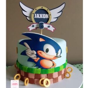 Jaxon's 6th Birthday Sonic The Hedgehog Theme Fondant Kids Birthday Cake Character Melbourne Cakes